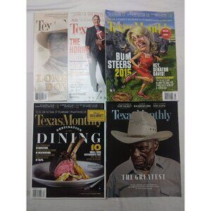 TEXAS MONTHLY Magazine lot of 5 2014-2015 Lonesome Love, The Horns, Dining